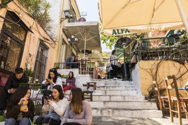 Plaka street, Atina, Yunanistan