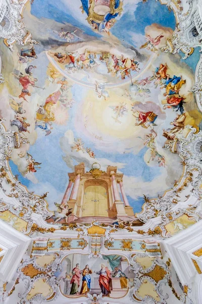 Wies Alemanha Igreja Peregrinação Wies Wieskirche Uma Igreja Oval Rococó — Fotografia de Stock
