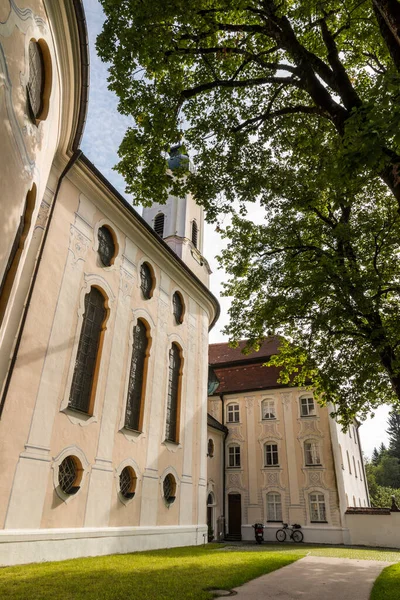 Wies Niemcy Kościół Pielgrzymkowy Wies Wieskirche Owalny Kościół Rokokowy Położony — Zdjęcie stockowe