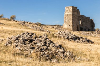 Acinipo, İspanya. Ronda yakınlarındaki antik Roma şehri Acinipo 'nun kalıntıları.,