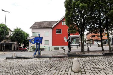 Vaduz, Lihtenştayn. Lihtenştayn Prensliği 'nin başkentinin sokakları