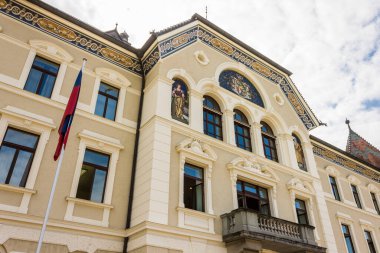 Vaduz, Lihtenştayn. Lihtenştayn Prensliği 'nin başkentinin sokakları