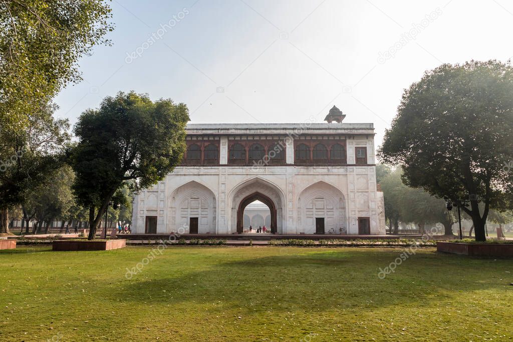 Delhi, India. The Naubat Khana or Naqqar Khana, the drum house that stands at the entrance between the outer and inner court at the Red Fort