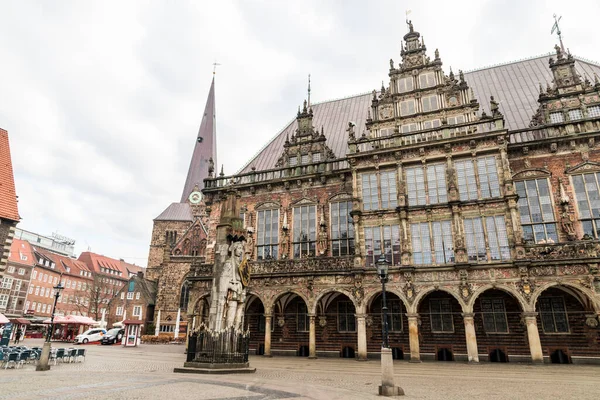 Bremen Alemania Bremen Roland Una Estatua Roland Líder Militar Franco — Foto de Stock