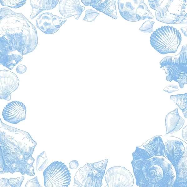 Muscheln Rahmen Für Ihr Ocean Life Design Elegante Muscheln Umranden — Stockfoto
