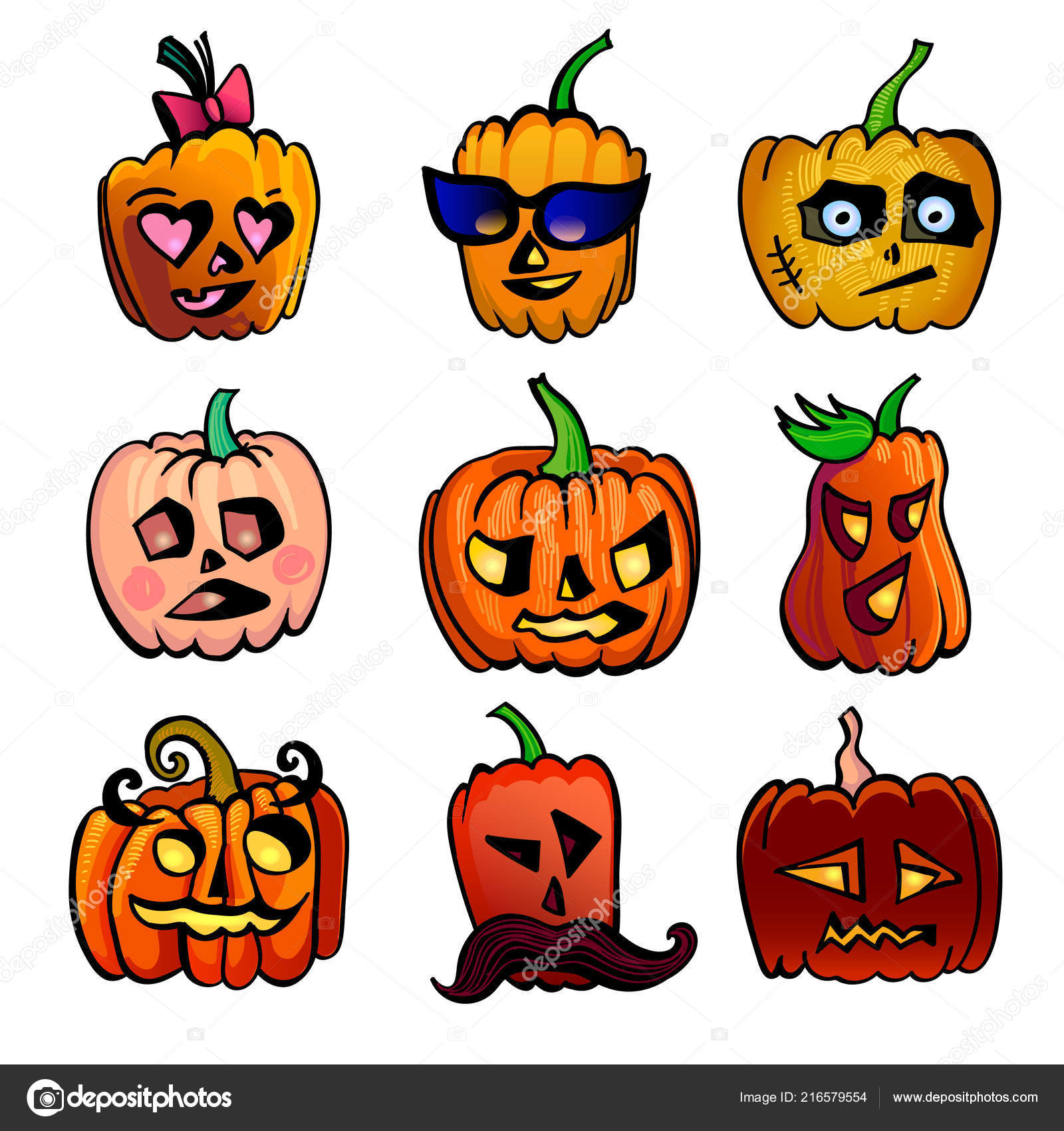 Halloween Cute Cartoon Pumpkin Icons Set Vector Illustration Halloween Character Stock Vector Image by ©arakolog #216579554 Halloween Cute Cartoon Pumpkin Icons Set Vector Illustration Halloween Character Stock Vector Image by ©arakolog #216579554
