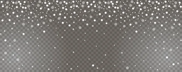 Падение Снега Прозрачном Фоне Абстрактный Снежный Фон Вашего Новогоднего Оформления — стоковый вектор