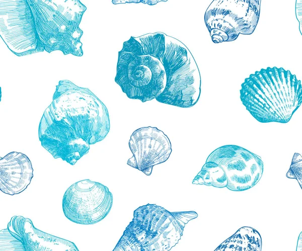 Muscheln Nahtlose Muster Für Ihr Ocean Life Design Elegante Muscheln — Stockfoto