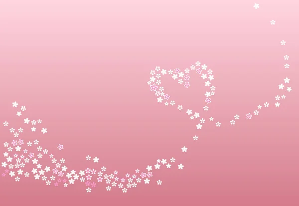 Анотація Лінія Серця Від Білі Квіти Ізольовані Рожевий Фон День — стоковий вектор