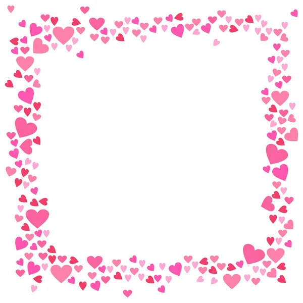 Abstrakte Liebe Zum Valentinstag Grußkartendesign Rosa Herzen Umrahmen Isoliert Auf — Stockvektor