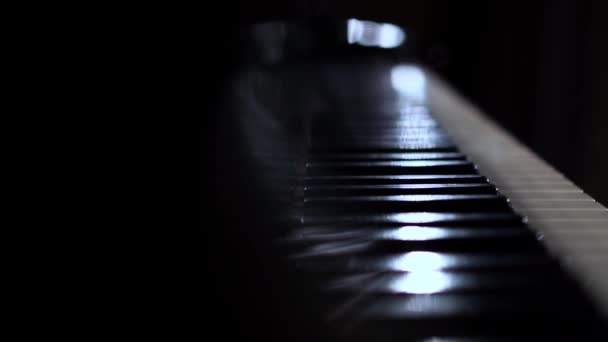 Zwart-wit pianotoetsen — Stockvideo