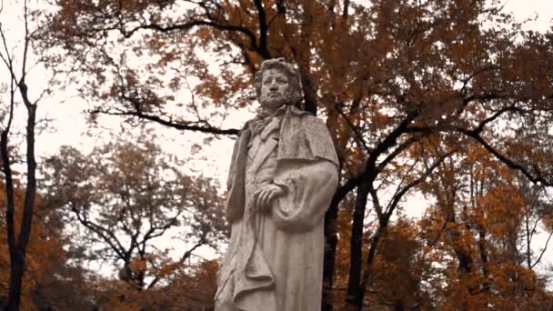 Monumento a Alexander Pushkin ciudad de Kislovodsk 10 10 2019 — Vídeos de Stock