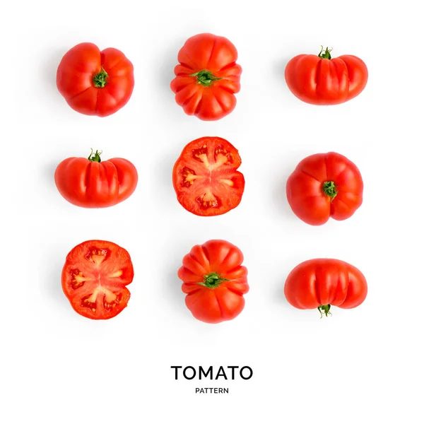 西红柿的无缝图案 摘要背景 白色背景的番茄 — 图库照片