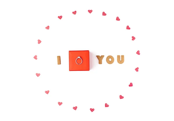 Alla Hjärtans Dag Koncept Kärleksförklaring Ram Pappershjärtan Den Center Röd — Stockfoto