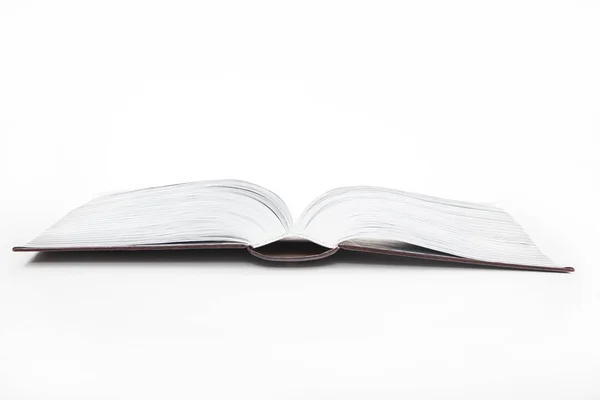 Üres Modell Nagy Nyitott Könyv Másolás Hely Elszigetelt Fehér Background — Stock Fotó