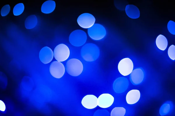 Brillo Abstracto Desenfocado Luces Azules Textura Bokeh Sobre Fondo Negro —  Fotos de Stock