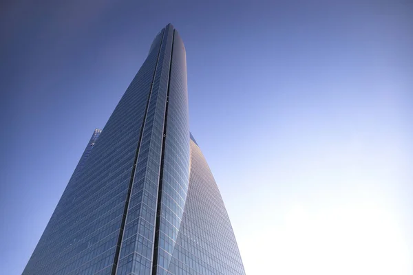 Four Modern Skyscrapers Cuatro Torres Business Financial District Madrid Spain — Stock Photo, Image