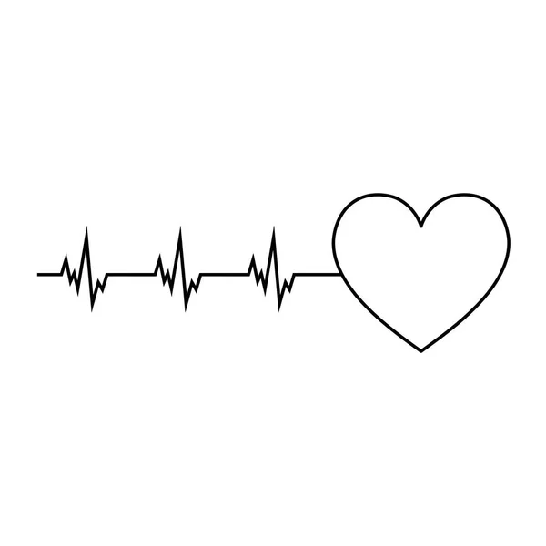 Cardiogramm Kardiologie Herzschlag Rhythmus Ecg Symbol Pulslinie Auf Weißem Hintergrund — Stockvektor