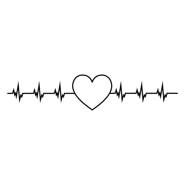 Cardiograma Cardiología Ritmo Cardíaco Ecg Icono Línea Pulso Fondo Blanco — Vector de stock