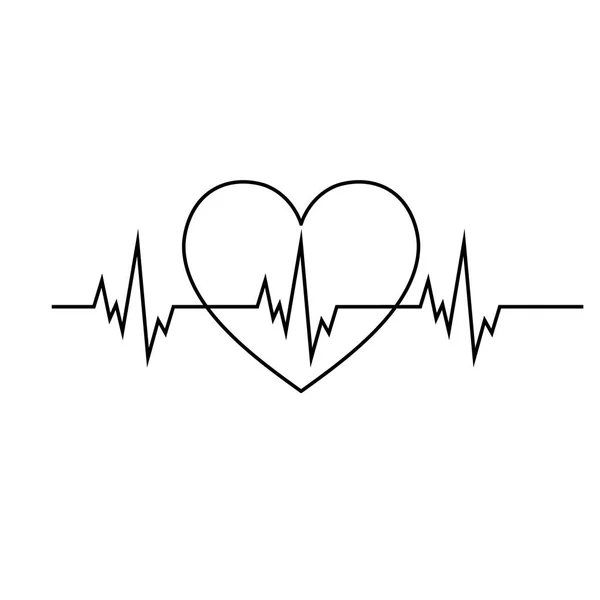 Cardiogramm Kardiologie Herzschlag Rhythmus Ecg Symbol Pulslinie Auf Weißem Hintergrund — Stockvektor