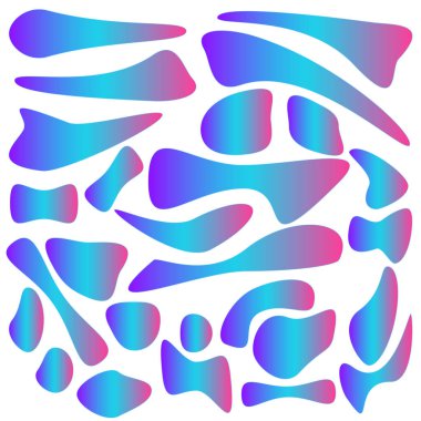 Trendy fütüristik sıvı soyut şekiller degrade öğeleri düzeni şablonu kümesi. Vektör eps 10 çizim. 