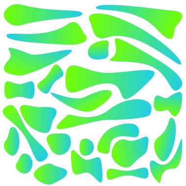 Trendy fütüristik sıvı soyut şekiller degrade öğeleri düzeni şablonu kümesi. Vektör eps 10 çizim. 