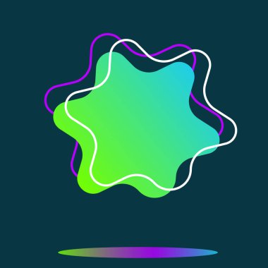 Düz geometrik sıvı şekiller (leke): degrade renkli kopya Alanı şablonuyla soyut modern grafik öğeler. Vektör eps10 çizim.