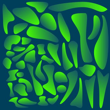 Trendy fütüristik sıvı soyut şekiller degrade öğeleri düzeni şablonu kümesi. Vektör eps 10 çizim. 