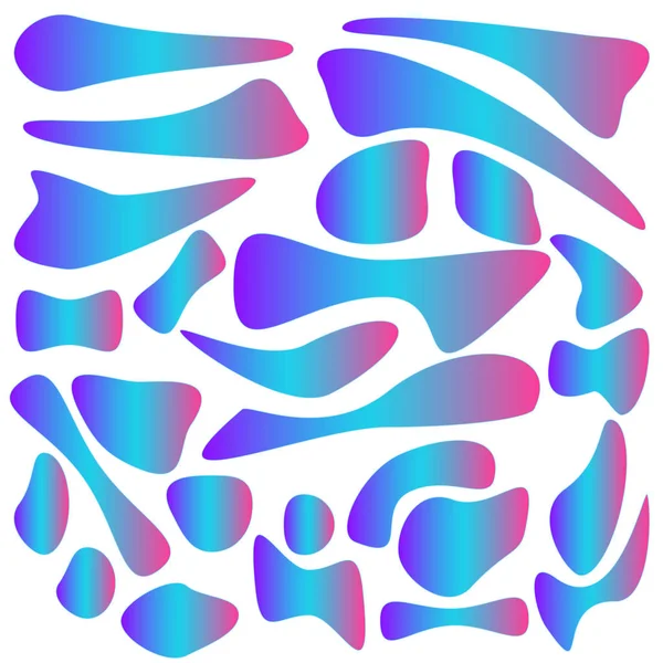 Trendy fütüristik sıvı soyut şekiller degrade öğeleri düzeni şablonu kümesi. Vektör eps 10 çizim. 