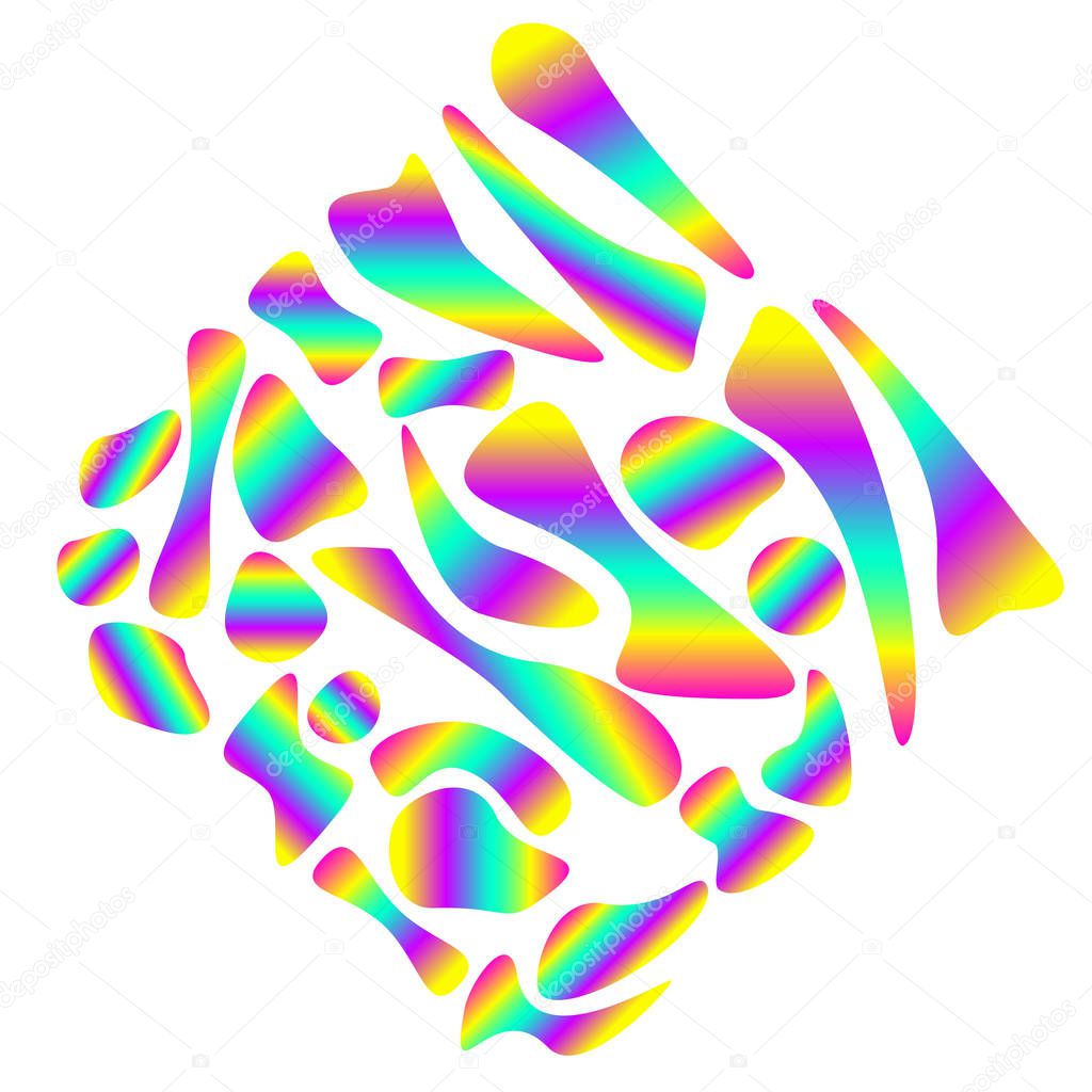 Set of trendy futuristic liquid abstract shapes gradient elements layout template. Vector eps 10 illustration.