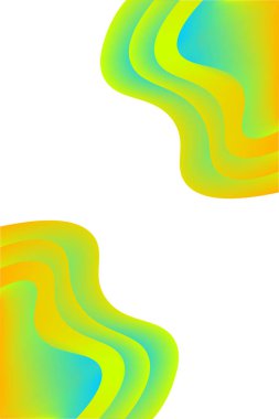 Düz geometrik sıvı şekiller: degrade renkli kopya Alanı şablonuyla soyut modern grafik öğeler. Vektör eps10 çizim.