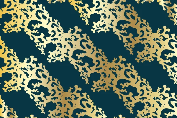 Бесшовный Абстрактный Роскошный Золотой Узор Украшения Фона Синем Фоне Векторные — стоковый вектор
