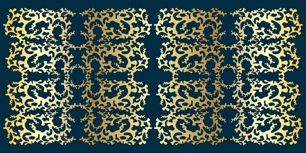 Abstract Luxury Gold Pattern Ornament Background Blue Backdrop Vector Eps — Stock Vector