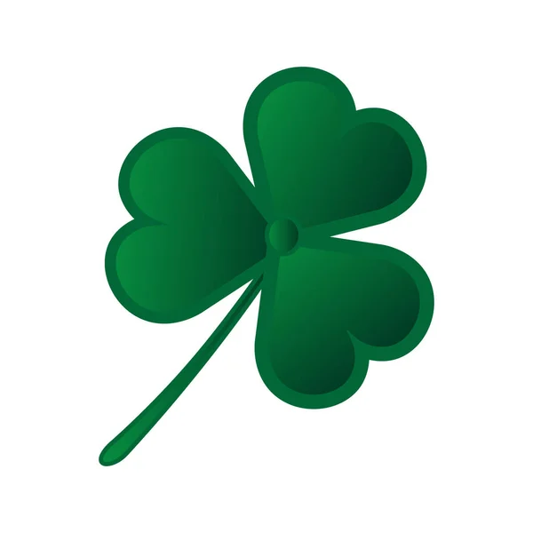 St. Patricks Day icon symbol: Traditional green colored clover leaf isolated on white background. Vector EPS10 illustratio