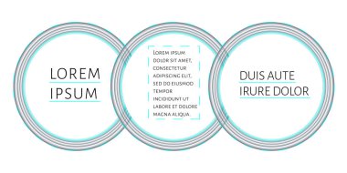 3 seçenekleri (adım) ve metin için yer fütüristik Infographic şablonu. Turkuaz rapor, afiş, iş akışı, iş sunumu için şablon tasarım daireler. Düzenlenebilir vektör Eps 10 illüstrasyon.