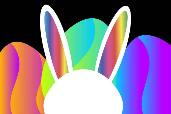 Joyeux modèle de Pâques avec lapin caché avec espace de copie pour le texte o — Image vectorielle