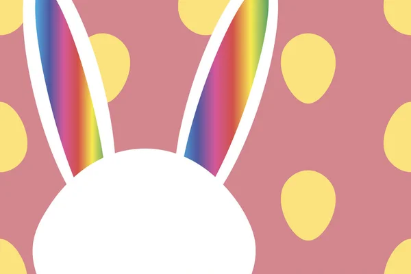 Joyeux modèle de Pâques avec lapin caché avec espace de copie pour le texte o — Image vectorielle