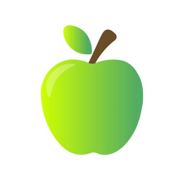 Simge yansıması ile taze yeşil olgun meyve suyu parlak elma kök