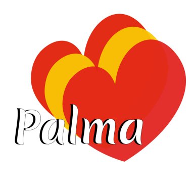 Üç kalp şekil öğelerini Spai ulusal bayrak renkleri ile