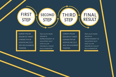 Fütüristik Infographic şablonuyla 4 seçenekleri (adım) ve yer