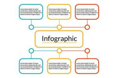 6 seçenek ile parlak Infografik veri görselleştirme şablonu (s