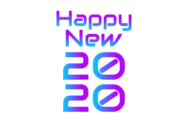 Happy 2020 New Year. Lettering holiday modern style elements with violet, purple and blue colors. Festive label inscription for cards, banners, posters. Editable EPS 10 Vector Illustration. — Stock Vector