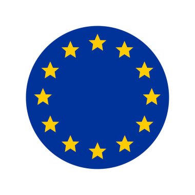 Yuvarlak düğme Avrupa Birliği ulusal bayrağı simgesi