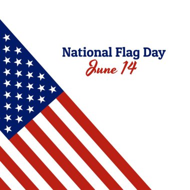 Kırmızı çizgili ve beyaz yıldız ve yazıt ile Amerika Birleşik Devletleri Ulusal bayrağı: Ulusal Bayrak Günü, 14 Haziran vatansever renklerile modern tarzda. Vektör Eps10 illüstrasyon.