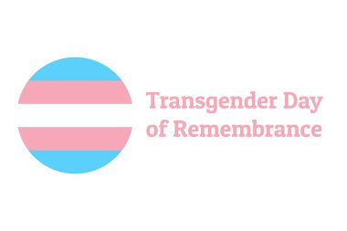 Uluslararası Cinsiyet Değiştirme Anma Günü her yıl 20 Kasım 'da kutlanıyor. Sancak, kart, poster için Transseksüel Onur bayrağı olan bir arkaplan şablonu. Vektör Eps10 illüstrasyonu.