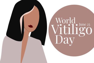Dünya Vitiligo Günü. 25 Haziran. Tatil konsepti. Arkaplan, afiş, kart, yazılı poster şablonu. Vektör EPS10 illüstrasyonu.