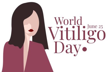 Dünya Vitiligo Günü. 25 Haziran. Tatil konsepti. Arkaplan, afiş, kart, yazılı poster şablonu. Vektör EPS10 illüstrasyonu.