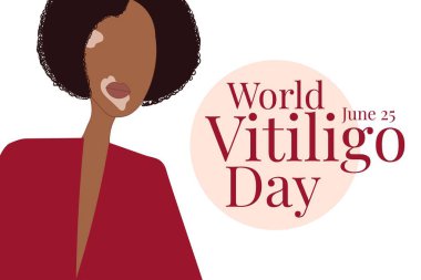 Dünya Vitiligo Günü. 25 Haziran. Tatil konsepti. Arkaplan, afiş, kart, yazılı poster şablonu. Vektör EPS10 illüstrasyonu.