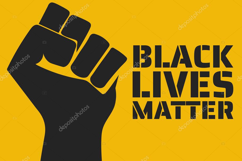 Black Lives Matter concept. Template for background, banner, poster with text inscription. Vector EPS10 illustration