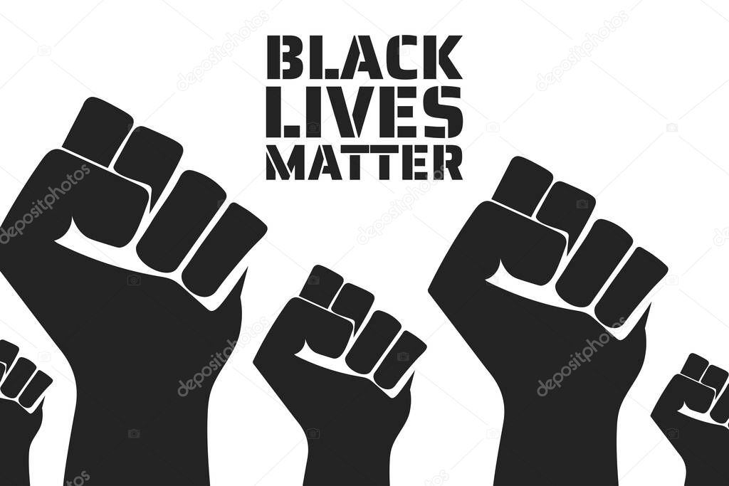 Black Lives Matter concept. Template for background, banner, poster with text inscription. Vector EPS10 illustration